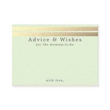 Chic Gold Foil Stripes On Mint Green Advice Cards