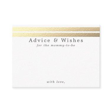 Chic Gold Foil Stripes On White Advice Cards