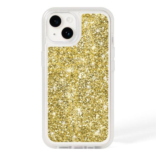 Chic Gold Glitter Sparkles Otterbox iPhone 14 Case