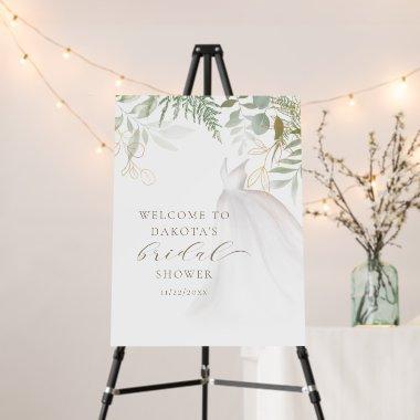 Chic Gold Greenery Wedding Dress  Foam Board