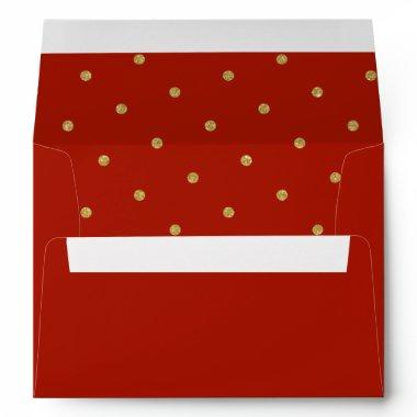 Chic Gold Polka Dot Pattern Red Envelope