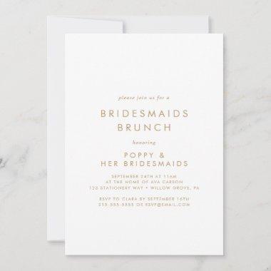 Chic Gold Typography Bridesmaids Brunch Invitations