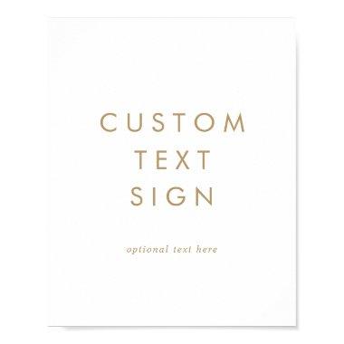 Chic Gold Typography Invitations & Gifts Custom Text Poster