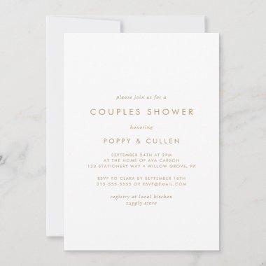 Chic Gold Typography Couples Shower Invitations