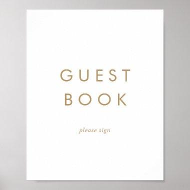 Chic Gold Typography Guest Book Sign