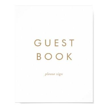 Chic Gold Typography Guest Book Sign