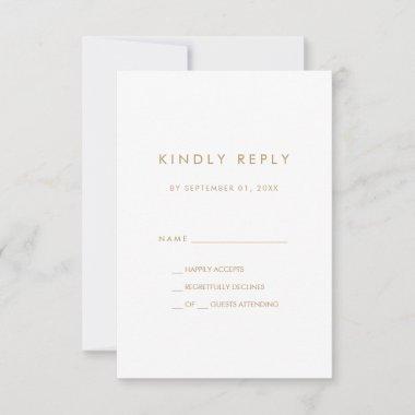 Chic Gold Typography Simple RSVP Card