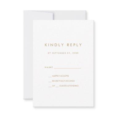 Chic Gold Typography Simple RSVP Card