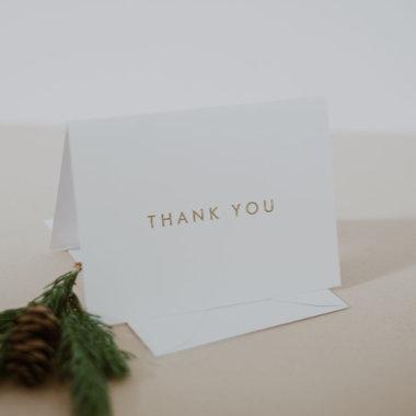 Chic Gold Typography Thank You Invitations