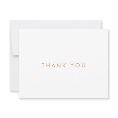 Chic Gold Typography Thank You Invitations