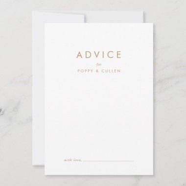 Chic Gold Typography Wedding Advice Card