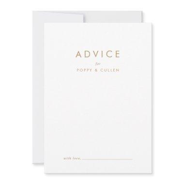 Chic Gold Typography Wedding Advice Card