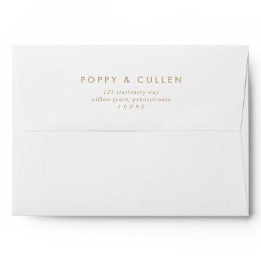 Chic Gold Typography Wedding Invitations Envelope