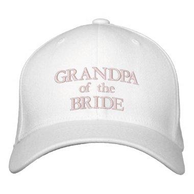 Chic Grandpa of the Bride blush pink white wedding Embroidered Baseball Cap