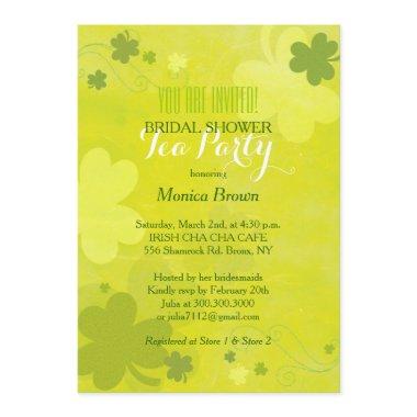 Chic Green Shamrocks Irish  Tea Party