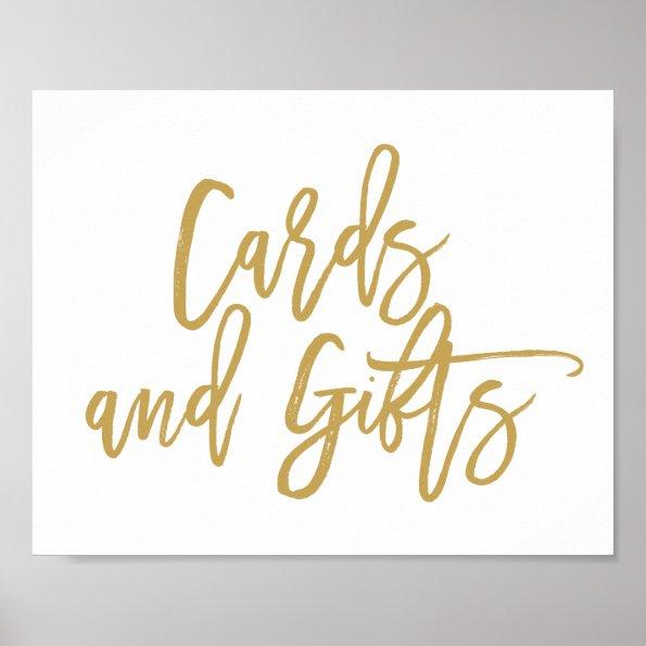 Chic Hand Lettered Gold Invitations and Gifts Sign