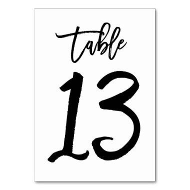 Chic Hand Lettered Table Number Card | Table 13