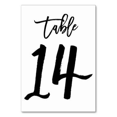 Chic Hand Lettered Table Number Card | Table 14