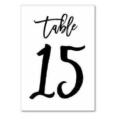 Chic Hand Lettered Table Number Card | Table 15