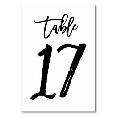 Chic Hand Lettered Table Number Card | Table 17