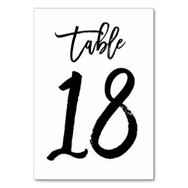 Chic Hand Lettered Table Number Card | Table 18