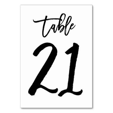 Chic Hand Lettered Table Number Card | Table 21