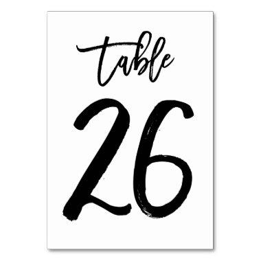 Chic Hand Lettered Table Number Card | Table 26