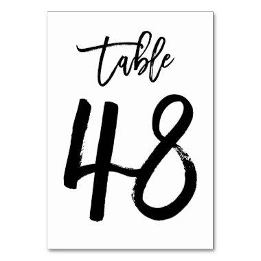 Chic Hand Lettered Table Number Card | Table 48