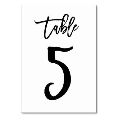 Chic Hand Lettered Table Number Card | Table 5