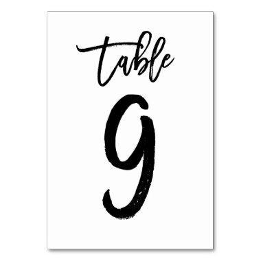 Chic Hand Lettered Table Number Card | Table 9