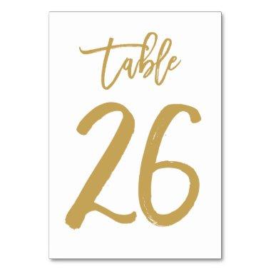 Chic Hand Lettered Table Number Gold | Table 26