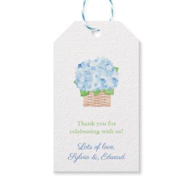 Chic Hydrangea Basket Spring Summer Wedding Shower Gift Tags