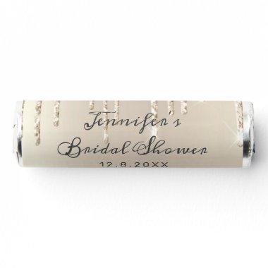 Chic Ivory Dripping Glitter Bridal Shower Breath Savers® Mints