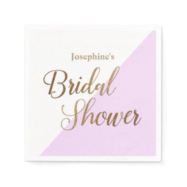 Chic Lavender Purple Bridal Shower Napkins with E
