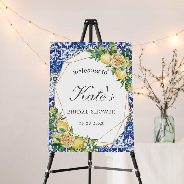 Chic Lemon Floral Geometric  Welcome Foam Board