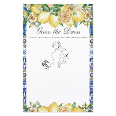 Chic Lemon Greenery Guess the Dress Bridal Game
