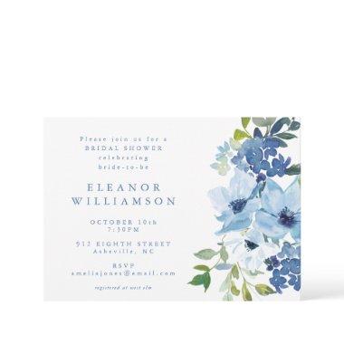 Chic Light Blue Watercolor Floral