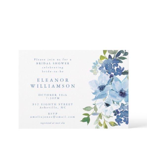 Chic Light Blue Watercolor Floral