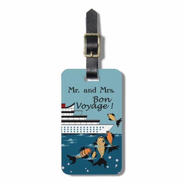 CHIC LUGGAGE TAG_Mr & Mrs Bon Voyage Cruise Luggage Tag