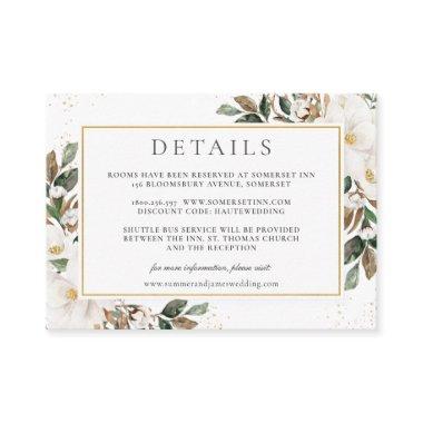 Chic Magnolia Floral Greenery Wedding Details  Enclosure