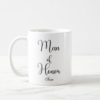 Chic Man of Honor Black Custom Wedding Coffee Mug