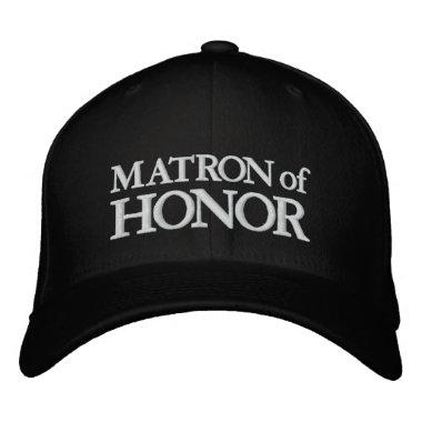 Chic Matron of Honor black and white wedding Embroidered Baseball Cap