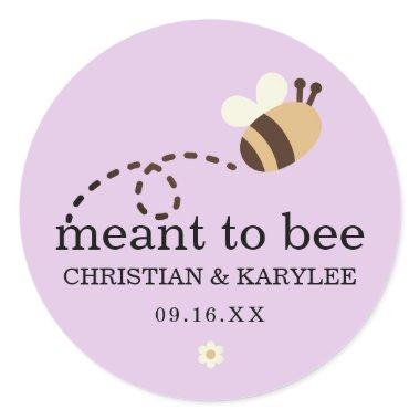 Chic Meant To Bee Wedding Classic Round Sticker