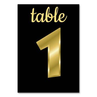 Chic Metallic Gold Black Table Number1 Table Number