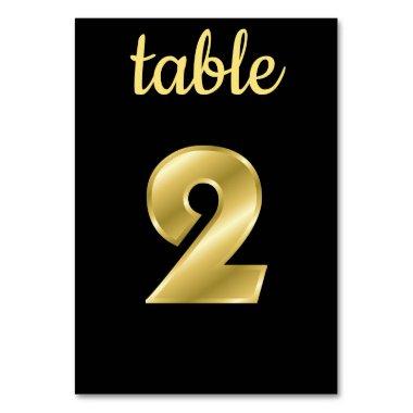 Chic Metallic Gold Black Table Number 2