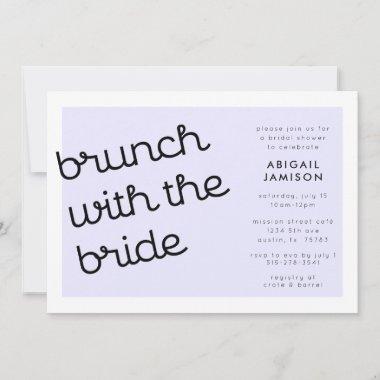 Chic Minimal Lavender Mod Script Bridal Brunch Invitations