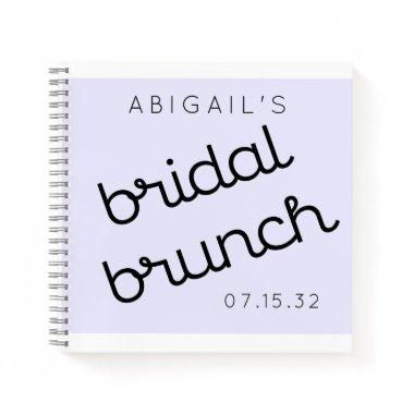 Chic Minimal Lavender Mod Script Brunch Notebook