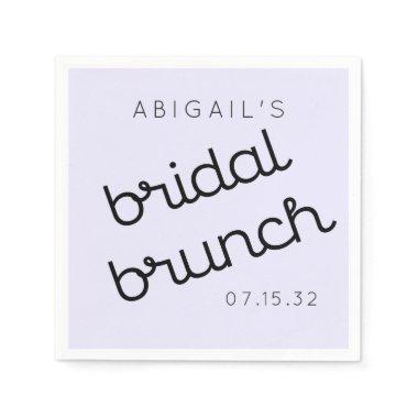 Chic Minimal Lavender Mod Script Brunch Paper Plat Napkins