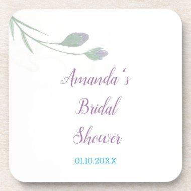 Chic Minimalist  Floral Beverage Coaster