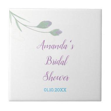 Chic Minimalist  Floral Ceramic Tile